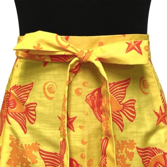 Ruth Clarage Vintage 70s Plus Size Hand Printed Wrap Skirt Size XXL Nautical - Picture 3 of 8